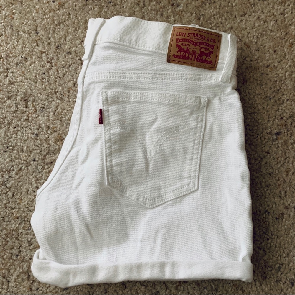 Bright white cuff shorts